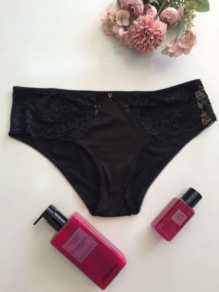 Imagen de Victoria's Secret  Panty Hipster Negro Detalle de Encaje M
